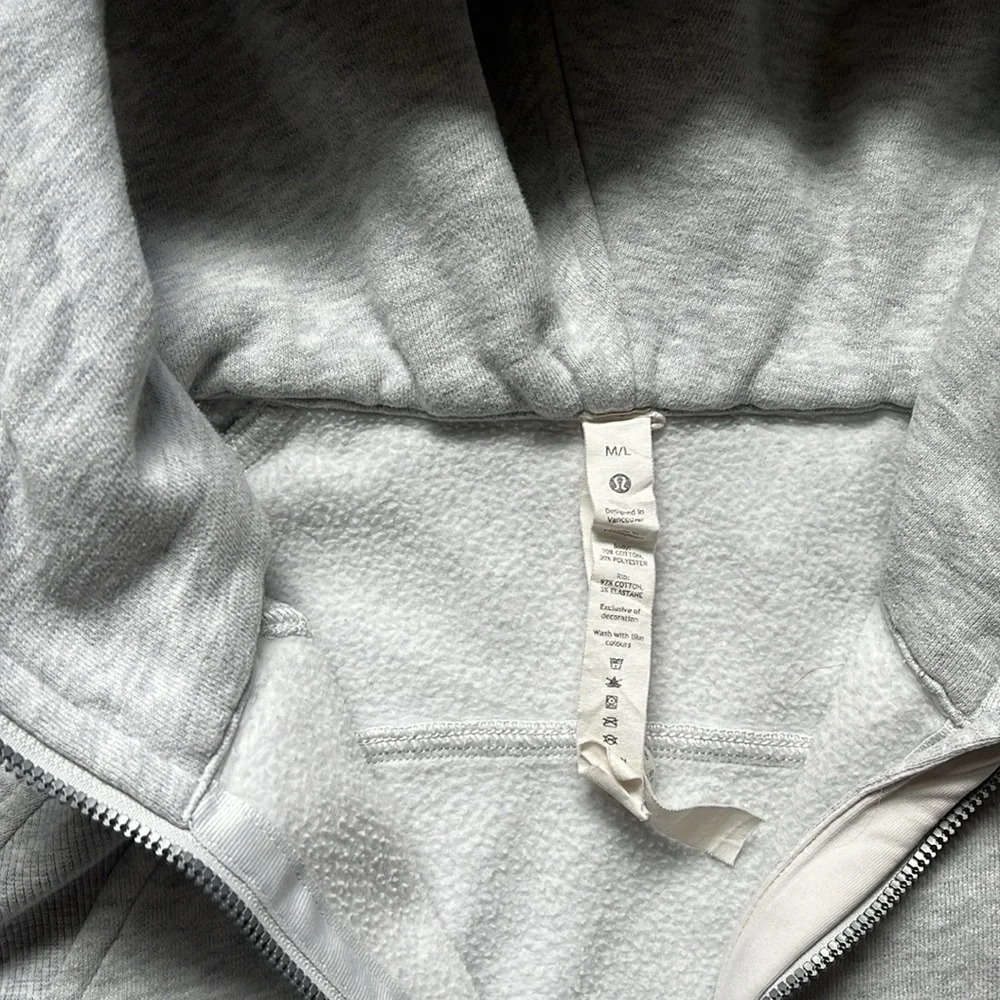 lululemon athletica Light Gray Half-Zip Hoodie Sweatshirt